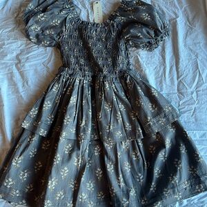 Noralee cosette dress grey floral